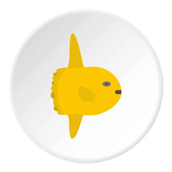Malé žluté ryby ikona kruh — Stockový vektor
