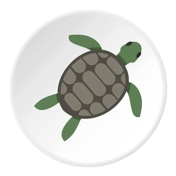 Cercle icône tortue de mer verte — Image vectorielle