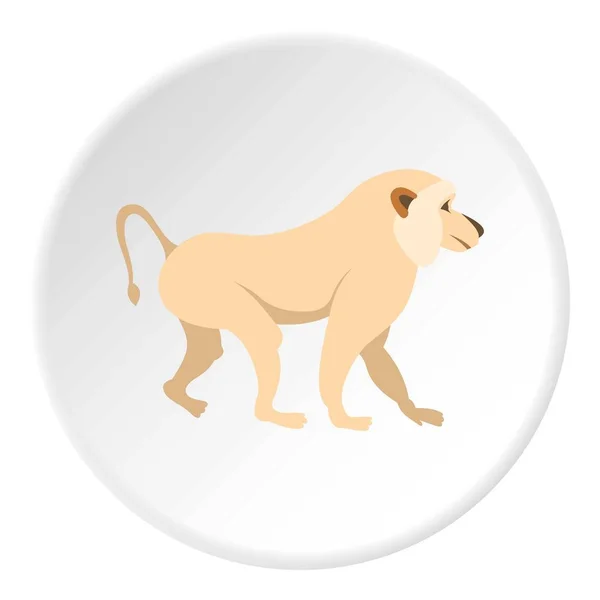 Cercle icône macaque japonais — Image vectorielle