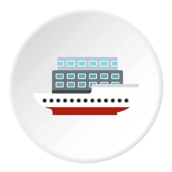 大型旅客船アイコン円 — ストックベクタ