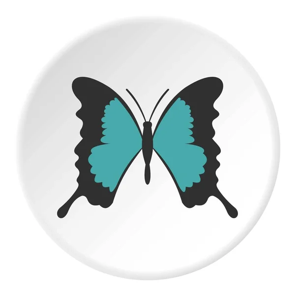 Fjäril med vingar långa ikonen cirkel — Stock vektor