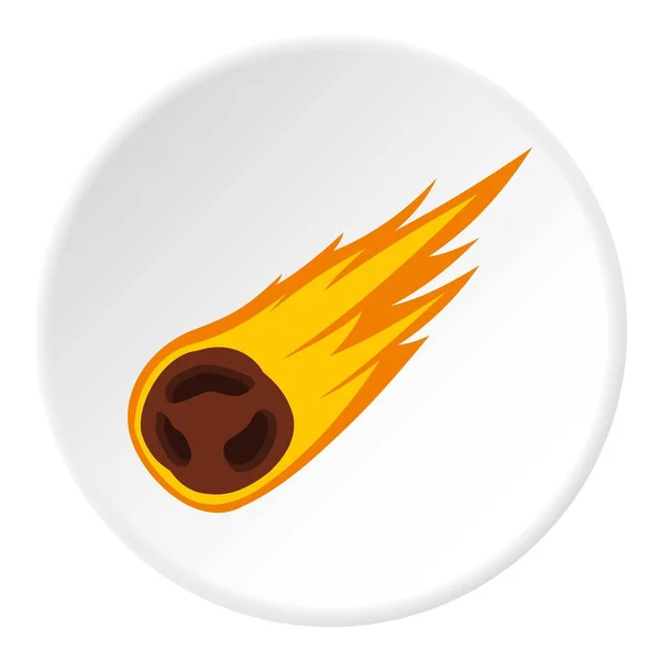 Flame meteorite icon circle — Stock Vector