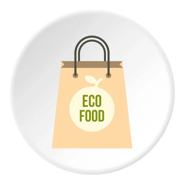 Eco comida bolsa de papel icono círculo — Archivo Imágenes Vectoriales