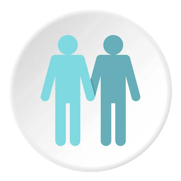 Deux hommes gay icône cercle — Image vectorielle