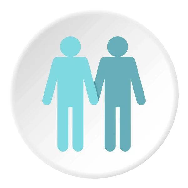 Two men gay icon circle — Stock Vector