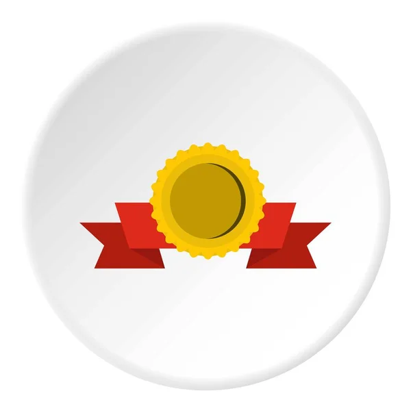 Médaille avec ruban icône cercle — Image vectorielle