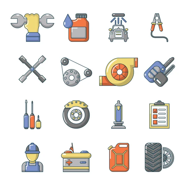 Otomatik onarım Icons set, karikatür tarzı