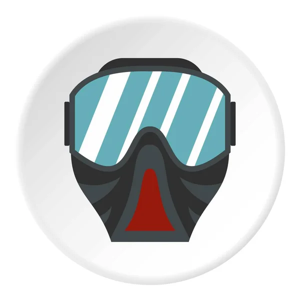 Paintball masque icône cercle — Image vectorielle