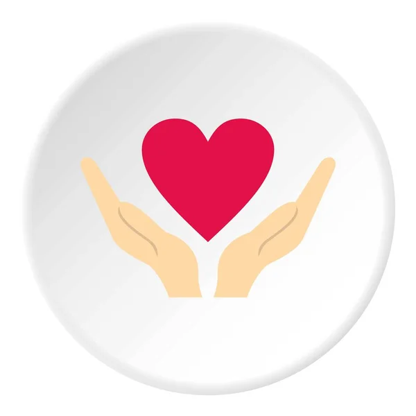 Händer som håller hjärtat ikonen cirkel — Stock vektor