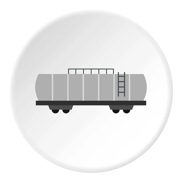 Olie spoorweg tank pictogram cirkel — Stockvector