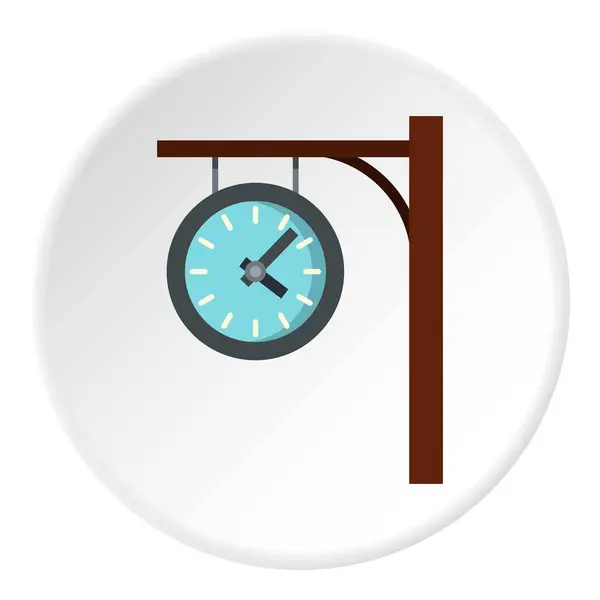 Estación reloj icono círculo — Vector de stock