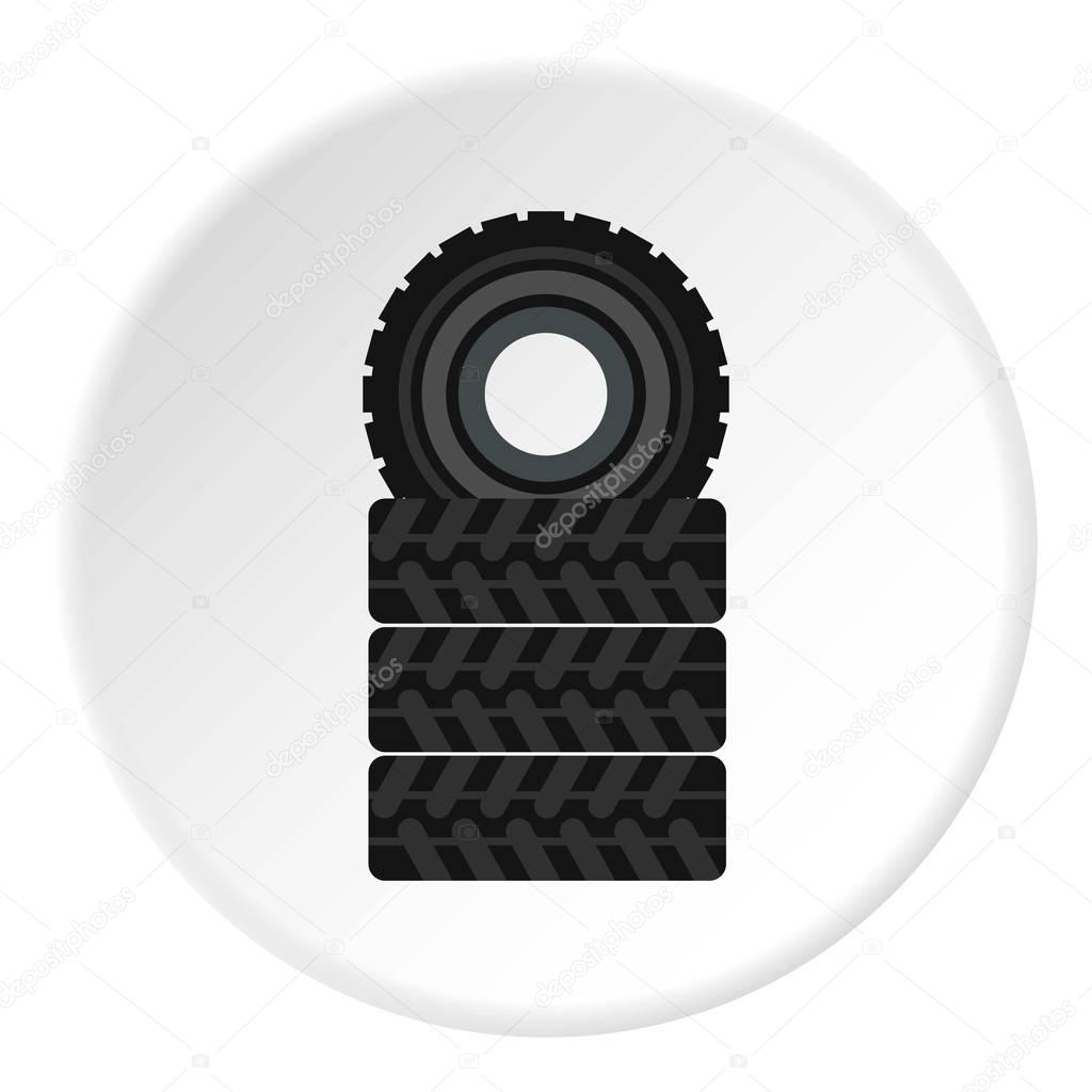 Tire pile icon circle