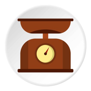 Kahverengi mutfak ölçekler simgesini daire