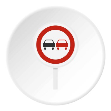 Hiçbir yetişme yol trafik işareti simgesi daire