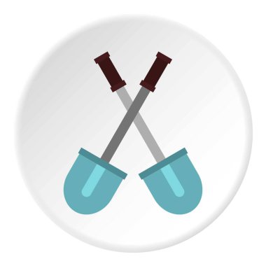 Çapraz kürek simgesini daire