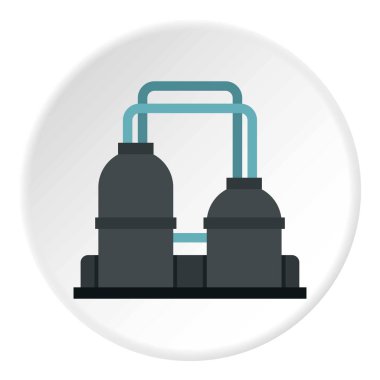 Petrol rafineri tesisi simgesini daire