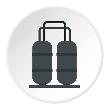 Petrol işleme fabrika simgesini daire