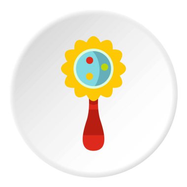 Renkli bebek çıngırağı simgesini daire