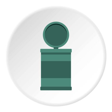 Kapak simgesini daire açılmasıyla çöp kutusu