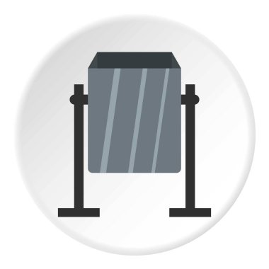 Gri metal tozu kutusu simgesini daire