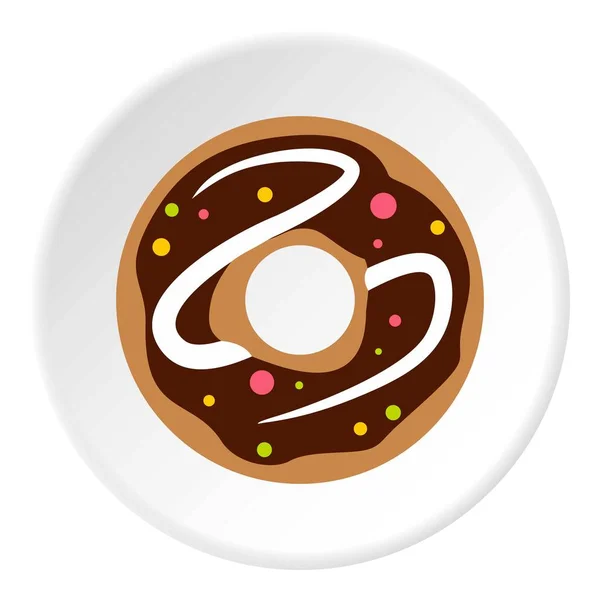 Círculo ícone de donut de chocolate —  Vetores de Stock
