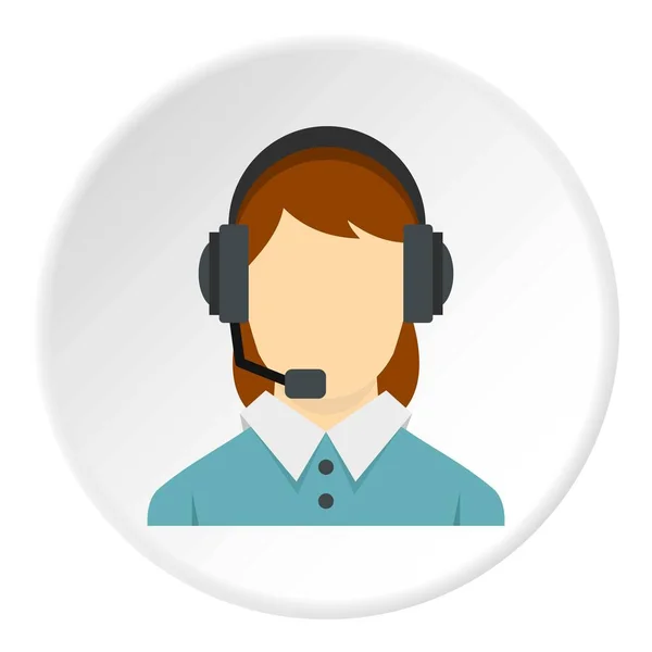 Call center operator met telefoonpictogram hoofdtelefoon — Stockvector