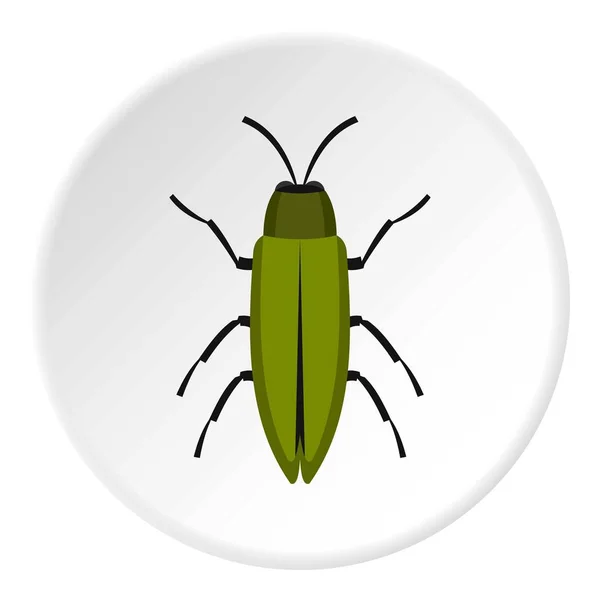 Escarabajo verde icono círculo — Vector de stock