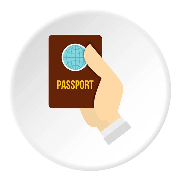 Κύκλο εικονίδιο διαβατήριο — Διανυσματικό Αρχείο
