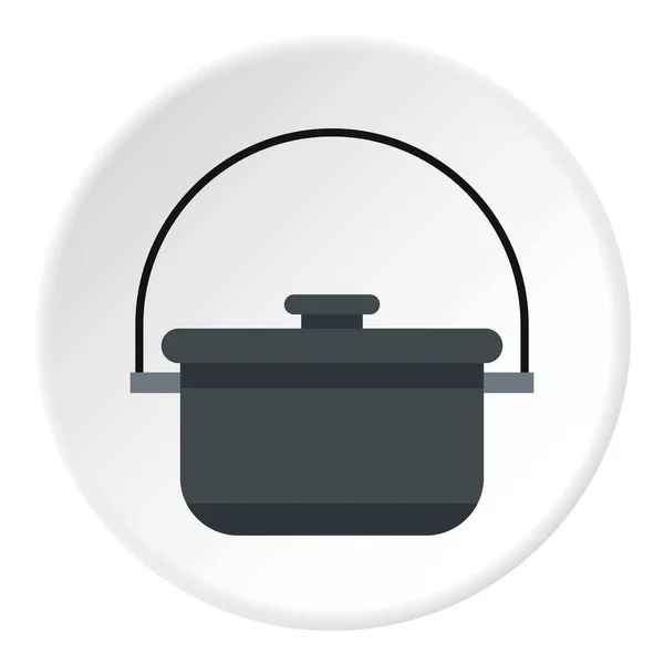 Camping pot icono círculo — Vector de stock