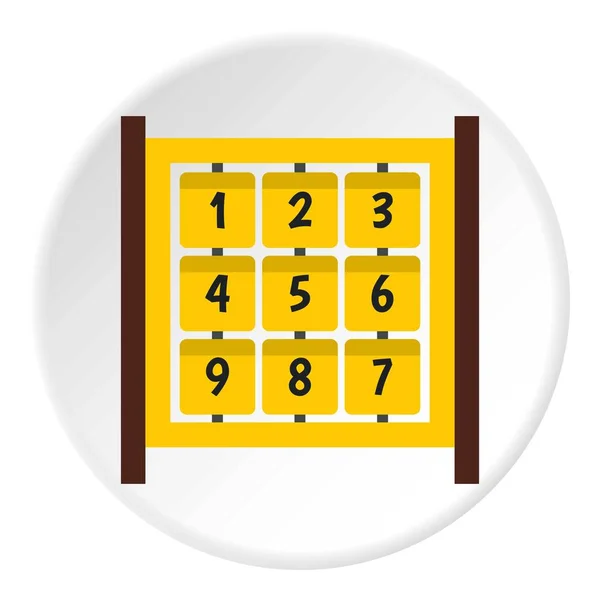 Cubos amarillos con números en el icono del patio de recreo — Vector de stock