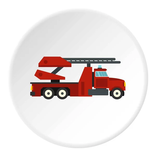 Roter Feuerwehrauto-Symbolkreis — Stockvektor