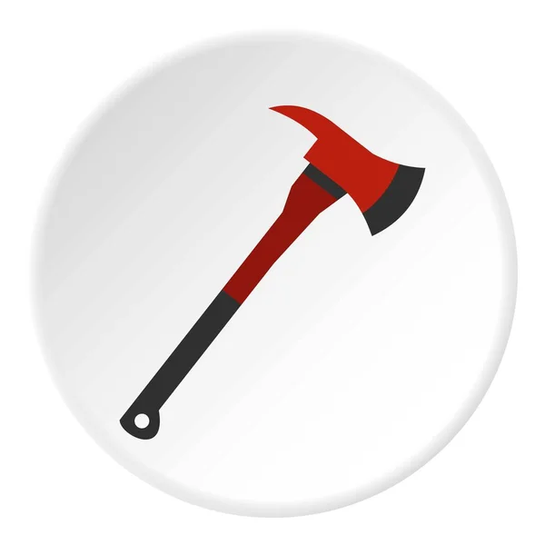 Red firefighter axe icon circle — Stock Vector