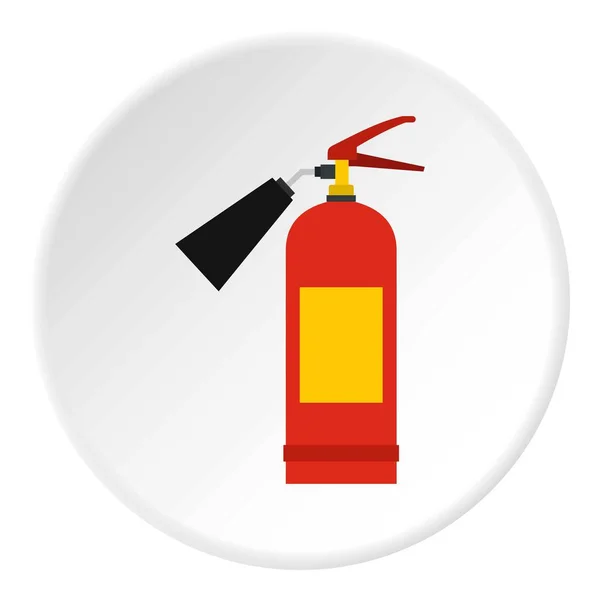 Kırmızı yangın söndürücü simgesini daire — Stok Vektör