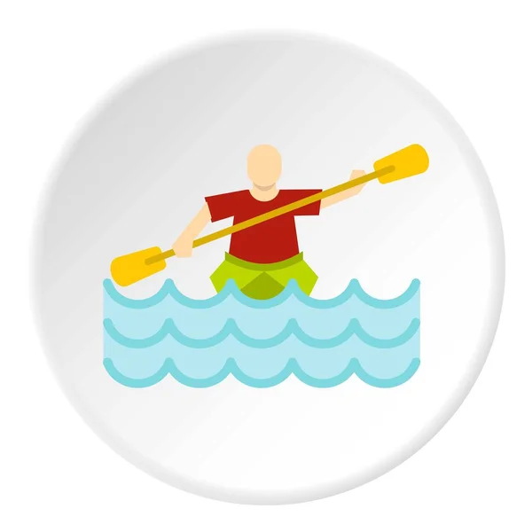 Kayaking water sport icon circle