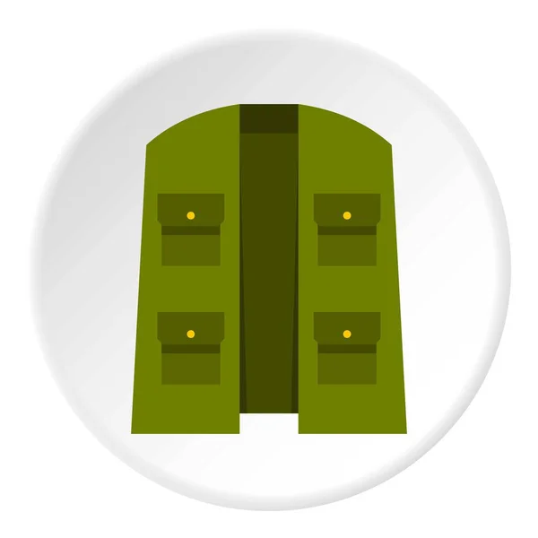 Łowca zielony kamizelka ikona koło — Wektor stockowy