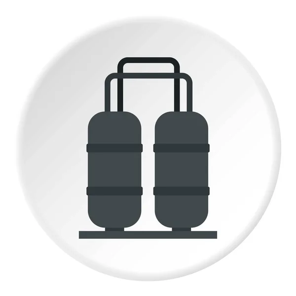 Olie verwerking fabriek pictogram cirkel — Stockvector