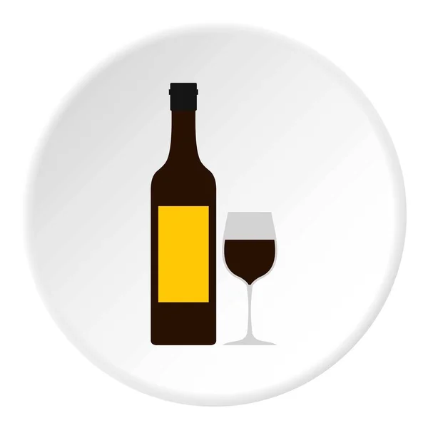 Bottiglia di icona del vino cerchio — Vettoriale Stock