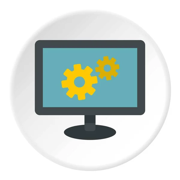 Monitor settings icon circle — Stock Vector
