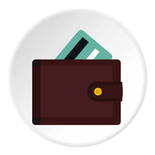Plånbok med kreditkort ikonen cirkel — Stock vektor