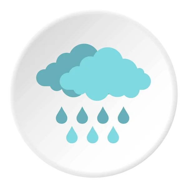 Nuvola con icona pioggia cerchio — Vettoriale Stock