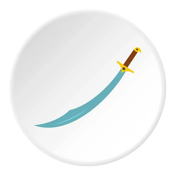 Cercle d'icône d'épée de cimeterre arabe — Image vectorielle