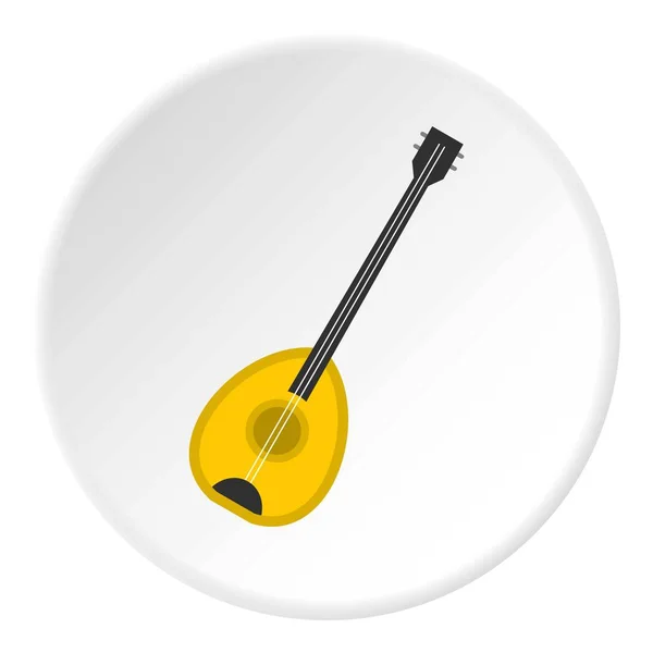 Saz baglama instrumento de música icono círculo — Vector de stock