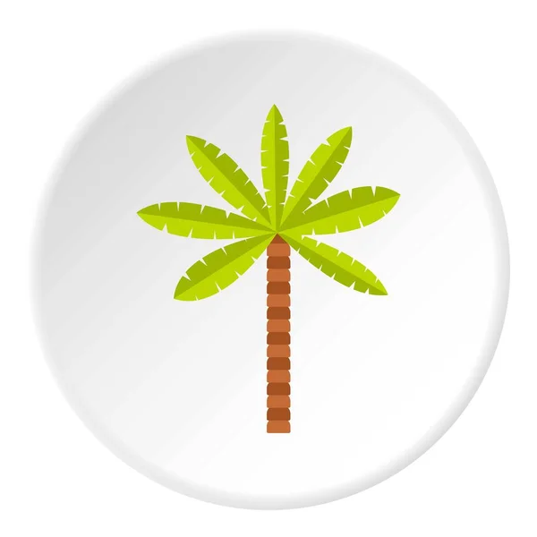 Groene palm tree pictogram cirkel — Stockvector