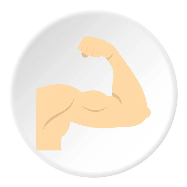 Braço mostrando círculo ícone do músculo bíceps —  Vetores de Stock