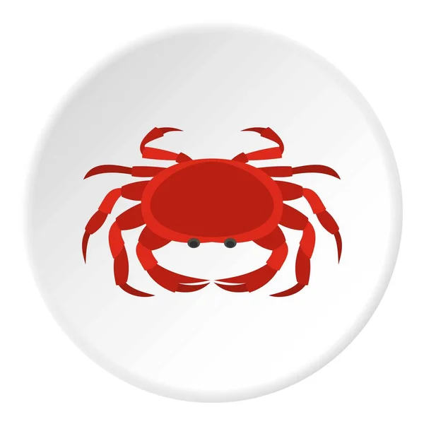 Grote rode krab pictogram cirkel — Stockvector