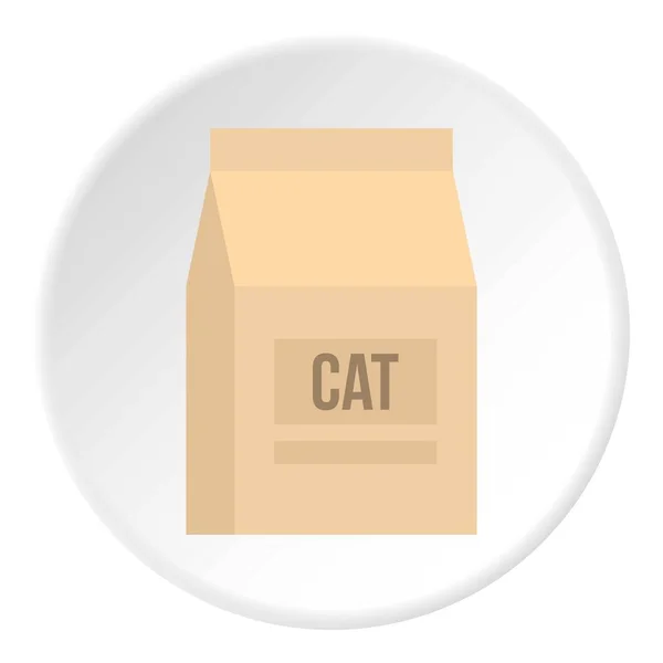 Cat food bag icon circle — Stock Vector