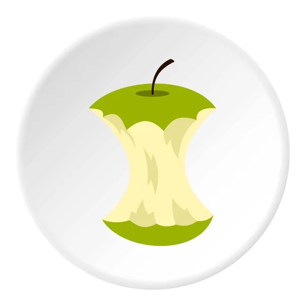 Apple core ikona koło — Wektor stockowy