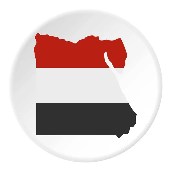 Mappa dell'Egitto nella bandiera egiziana colori icona cerchio — Vettoriale Stock