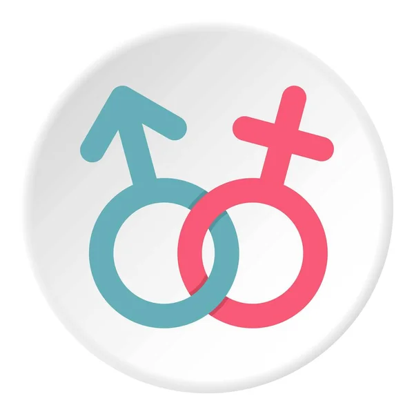Manliga och kvinnliga symbolen ikonen cirkel — Stock vektor