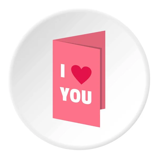 Día de San Valentín tarjeta icono círculo — Vector de stock